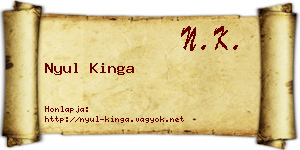 Nyul Kinga névjegykártya